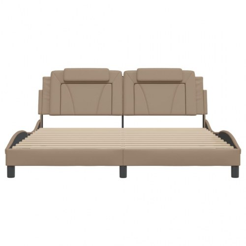 Sengeramme uden madras Viana 180x200 cm kunstlæder cappuccinofarvet