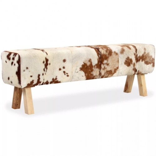 Bænk ægte gedelæder 160 x 28 x 50 cm