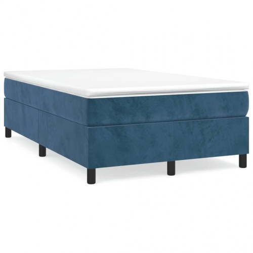 Boxspring sengeramme i fløjl - mørkeblå 120×200 cm