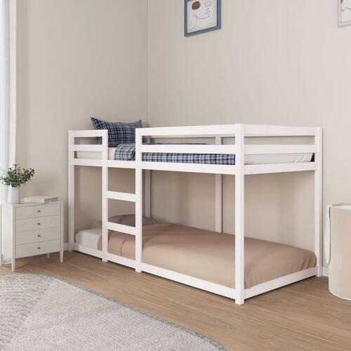 Køjeseng 90x200 cm massivt fyrretræ hvid