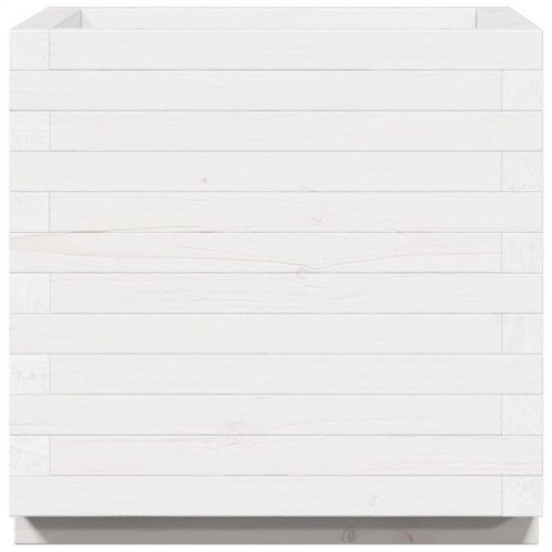 Plantekasse i massivt fyrretræ 50 x 50 x 49,5 cm - hvid