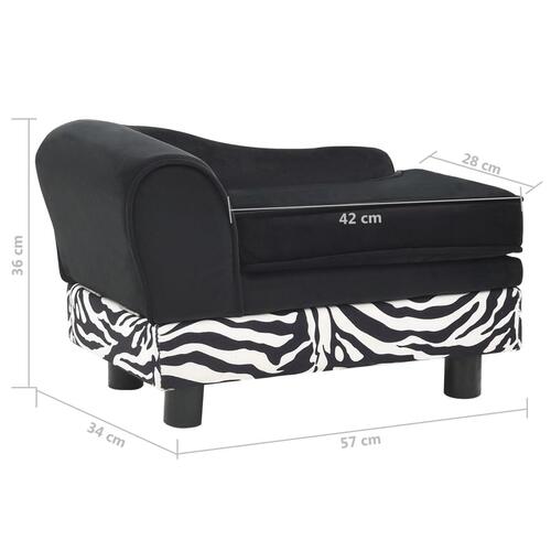 Hundesofa 57x34x36 cm plys sort