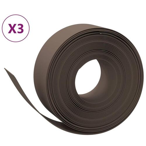 Græskanter 3 stk. 10 m 20 cm polyethylen brun