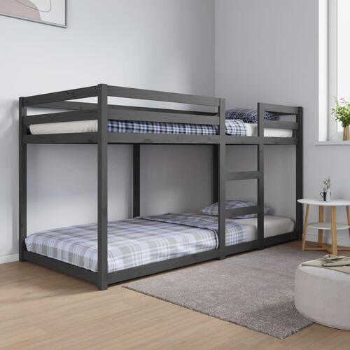 Køjeseng 90x200 cm massivt fyrretræ grå