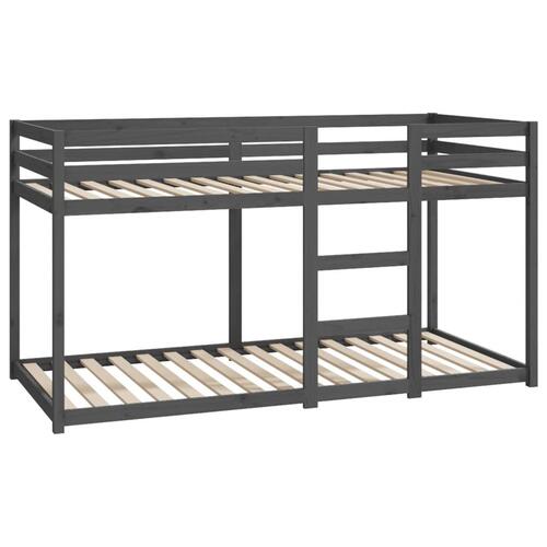 Køjeseng 90x200 cm massivt fyrretræ grå