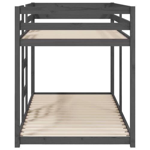 Køjeseng 90x200 cm massivt fyrretræ grå