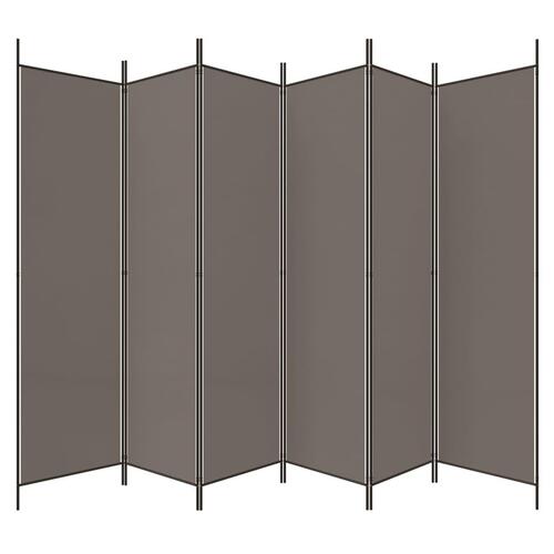 6-panels rumdeler 300x220 cm stof antracitgrå