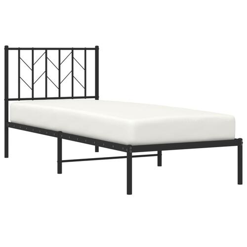 Sengeramme med sengegavl 80x200 cm metal sort