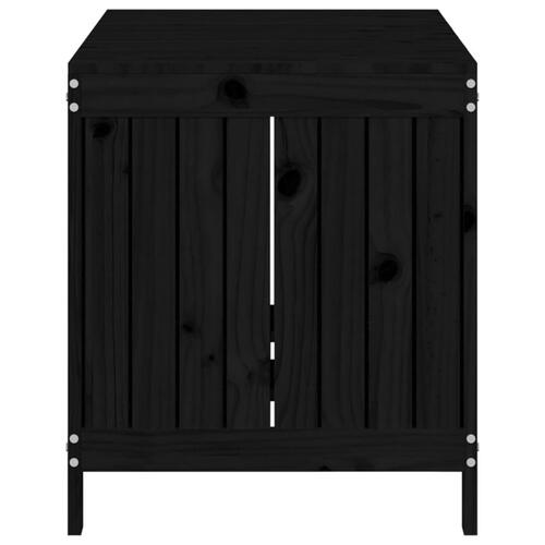 Opbevaringskasse til haven 121x55x64 cm massivt fyrretræ sort