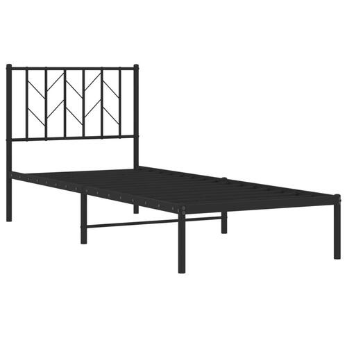 Sengeramme med sengegavl 80x200 cm metal sort
