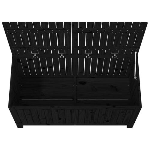 Opbevaringskasse til haven 121x55x64 cm massivt fyrretræ sort