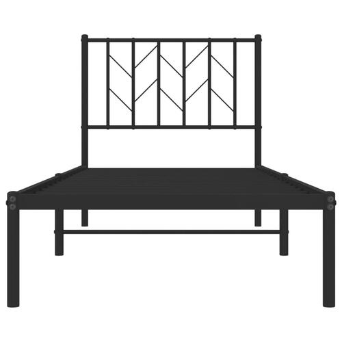 Sengeramme med sengegavl 80x200 cm metal sort