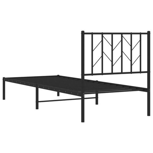 Sengeramme med sengegavl 80x200 cm metal sort