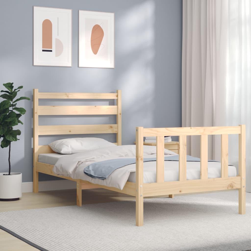 Sengeramme uden madras 90x200 cm massivt fyrretræ