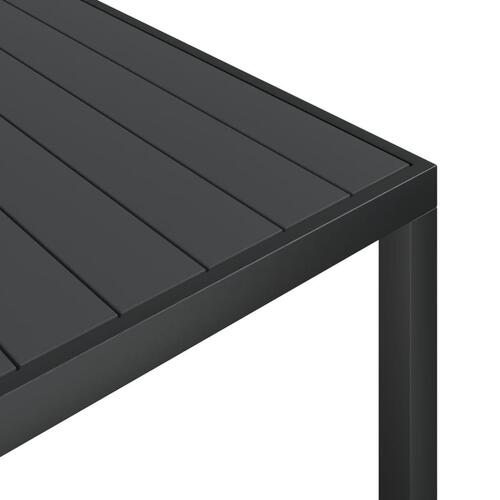 Spisebordssæt til haven 7 dele aluminium sort