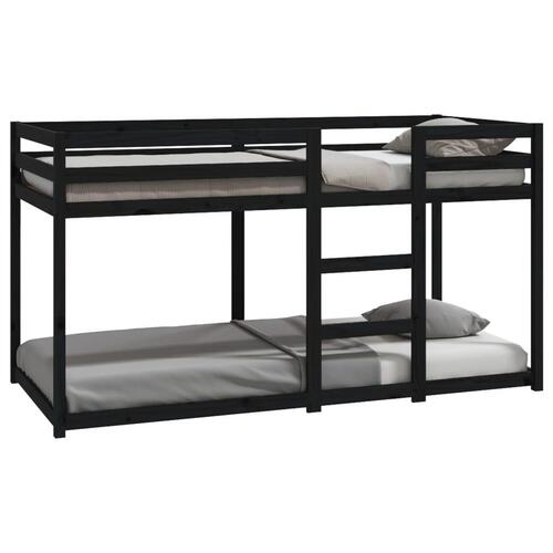 Køjeseng 90x200 cm massivt fyrretræ sort