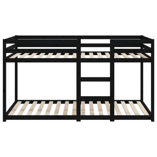 Køjeseng 90x200 cm massivt fyrretræ sort