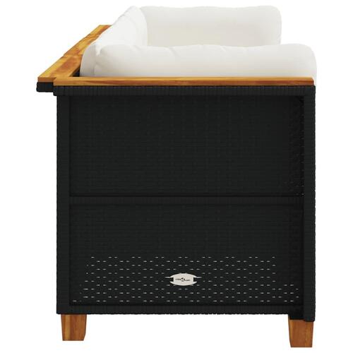 3-personers havesofa med hynder polyrattan sort