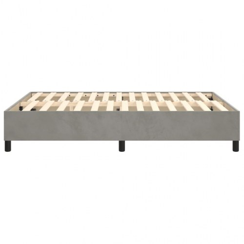 Boxspring sengeramme i fløjl - lysegrå 140x190 cm