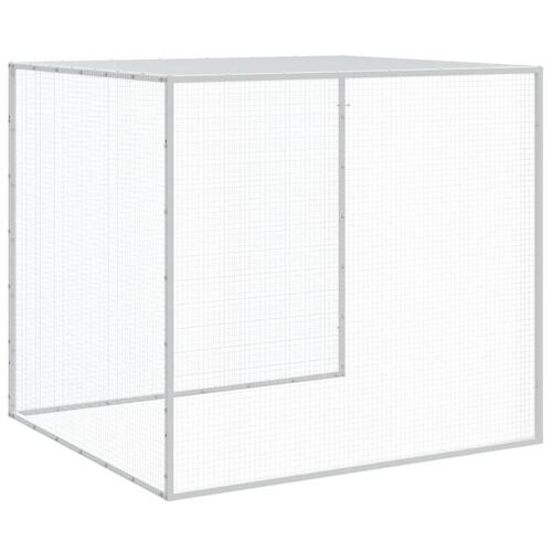 Hønsehus med tag 803x98x90 cm galvaniseret stål lysegrå