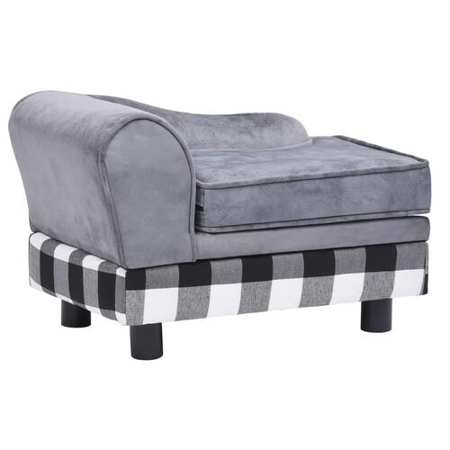 Hundesofa 57x34x36 cm plys grå