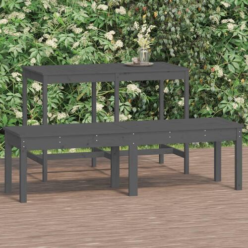 2-personers havebænk 159,5x44x45 cm massivt fyrretræ grå