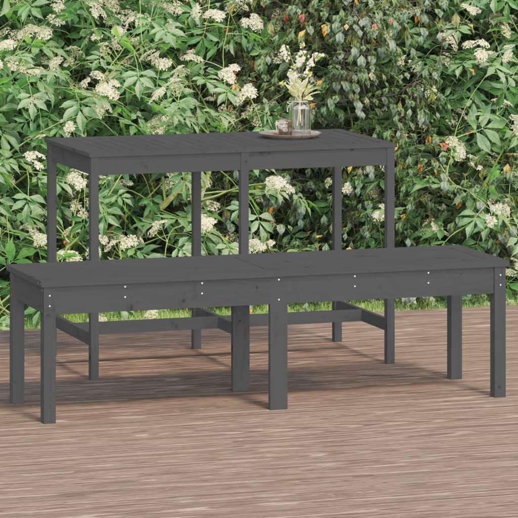 2-personers havebænk 159,5x44x45 cm massivt fyrretræ grå