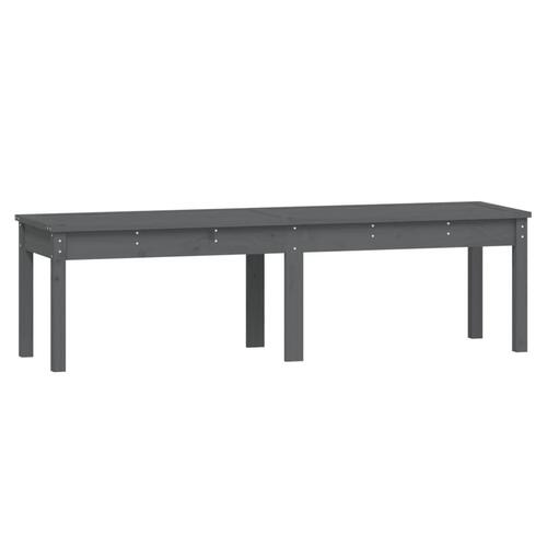 2-personers havebænk 159,5x44x45 cm massivt fyrretræ grå