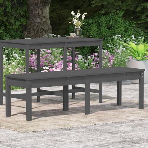 2-personers havebænk 159,5x44x45 cm massivt fyrretræ grå