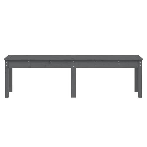2-personers havebænk 159,5x44x45 cm massivt fyrretræ grå