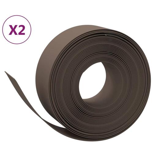 Græskanter 2 stk. 10 m 20 cm polyethylen brun