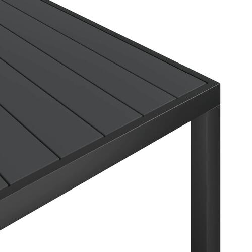 Spisebordssæt til haven 7 dele aluminium sort