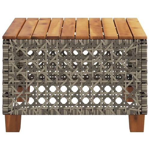 Havebord 55x55x36 cm polyrattan og akacietræ grå