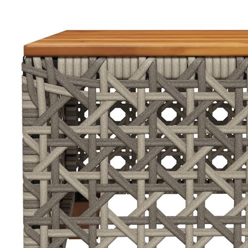 Havebord 55x55x36 cm polyrattan og akacietræ grå