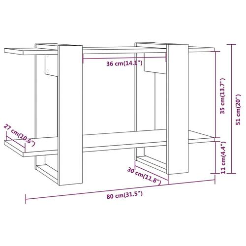 Bogreol/rumdeler 80x30x51 cm sonoma-eg