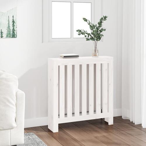 Radiatorskjuler 79,5x19x84 cm massivt fyrretræ hvid