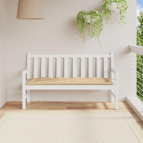 Bænkhynde til havebænk 150 x 50 x 7 cm - meleret beige