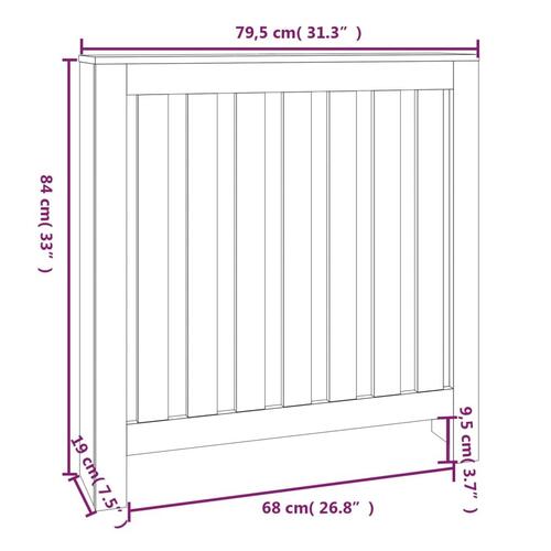 Radiatorskjuler 79,5x19x84 cm massivt fyrretræ hvid