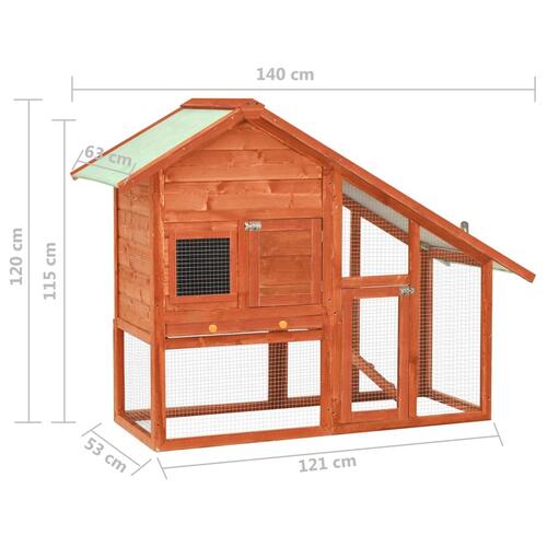 Kaninbur 140x63x120 cm massivt fyrretræ