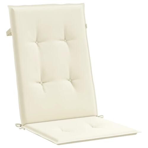 Stolehynder m. høj ryg 6 stk. 120x50x3 cm stof cremefarvet