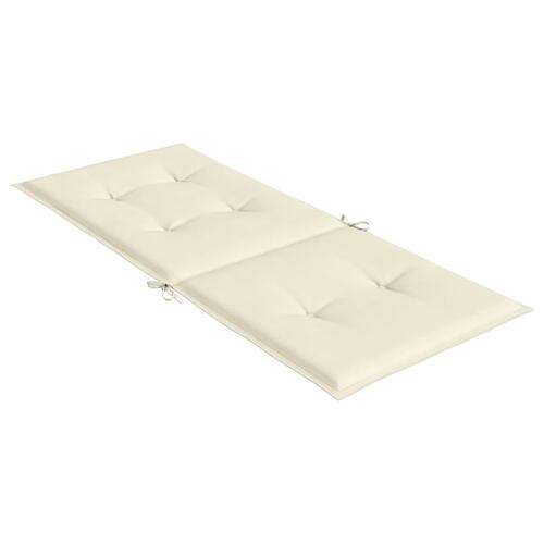 Stolehynder m. høj ryg 6 stk. 120x50x3 cm stof cremefarvet