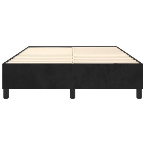 Boxspring sengeramme i fløjl - sort 140 x 190 cm