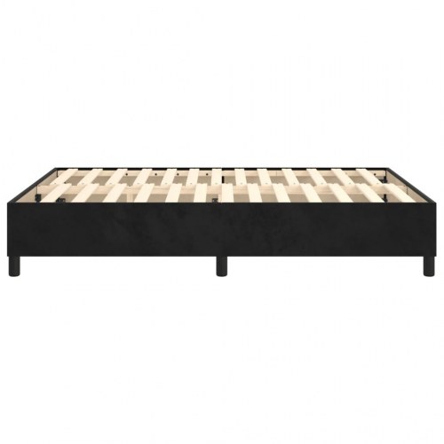Boxspring sengeramme i fløjl - sort 140 x 190 cm