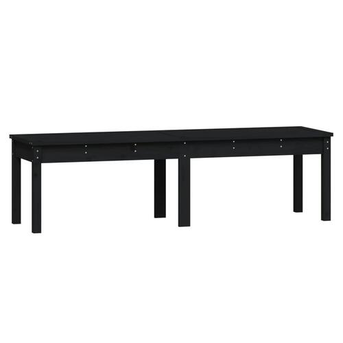 2-personers havebænk 159,5x44x45 cm massivt fyrretræ sort