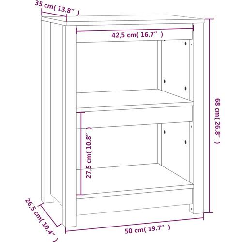 Bogreol 50x35x68 cm massivt fyrretræ