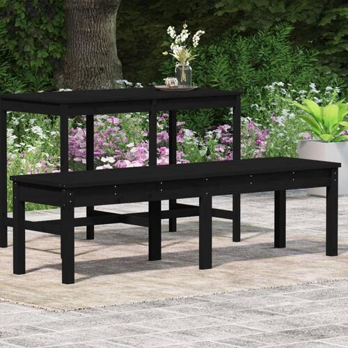 2-personers havebænk 159,5x44x45 cm massivt fyrretræ sort
