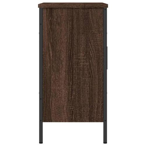 Underskab til håndvask 60x30x60 cm konstrueret træ brunt eg