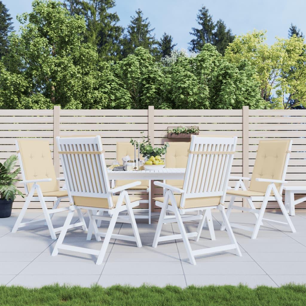 Stolehynder m. høj ryg 6 stk. 120x50x3 cm stof beige