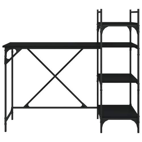 Computerbord med hylder 120x47x109 cm sort