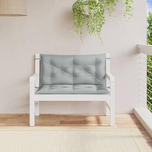 Hynder til havebænk 2 stk. 100x50x7 cm stof meleret lysegrå